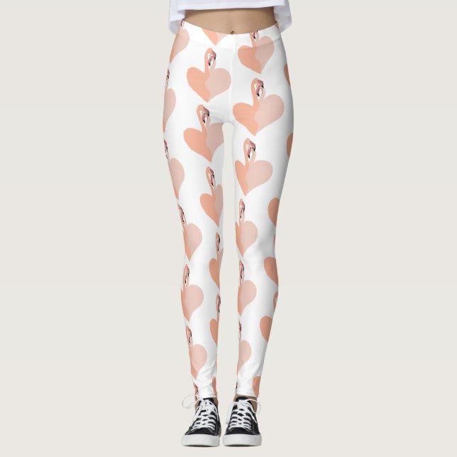 Flamant rose Leggings personnalisés, Flamants rose (Devant)