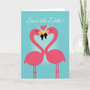 Flamant rose lesbien mariage Enregistrer la carte 