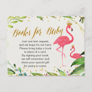 Flamant rose - livres pour la carte d'insertion de