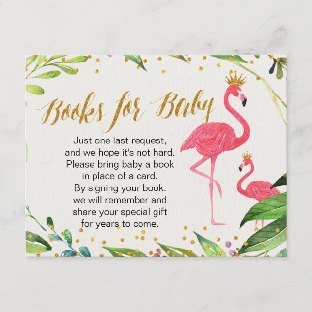 Flamant rose - livres pour la carte d'insertion de (Devant)