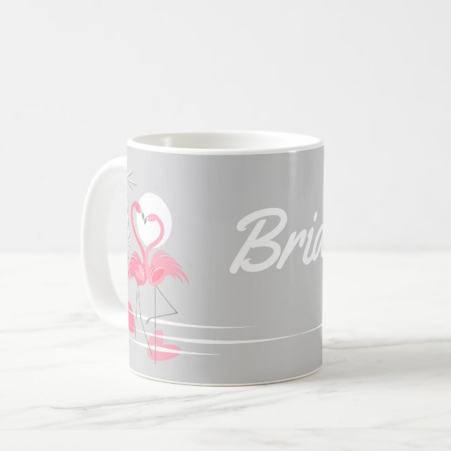 Flamant rose Love Bride mug (Devant gauche)