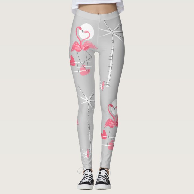 Flamant rose Love leggings (Devant)