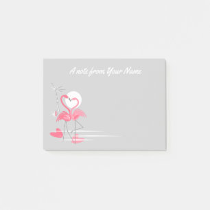 Flamant rose Love Side Texte post-it notes