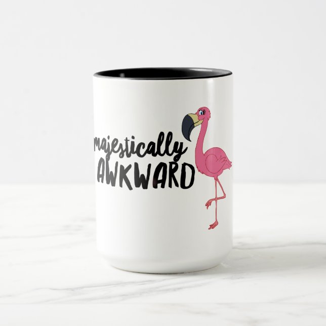 Flamant rose Majestiquement Awkward Noir Combo Mug (Centre)