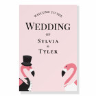 Flamant rose Mariage Bienvenue