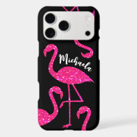 Flamant rose néon paillettes scintille Personnalis