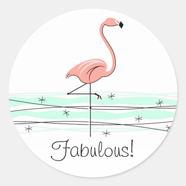 Flamant rose Ocean Fabulous! autocollant (Devant)
