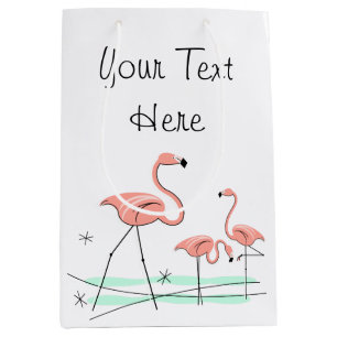 Flamant rose Ocean Trio 2 Sac cadeau texte moyen