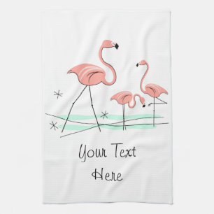 Flamant rose Ocean Trio 2 serviette de cuisine tex