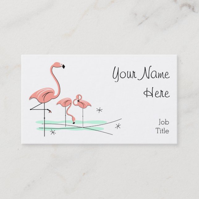 Flamant rose Ocean Trio 4 carte de visite (Devant)