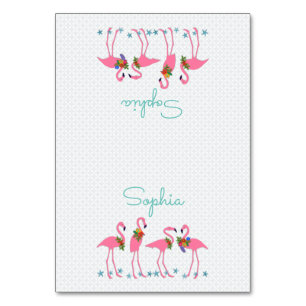 Flamant rose Party Tented Cartes de Place avec nom