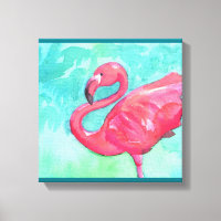 Flamant rose Peinture murale en toile