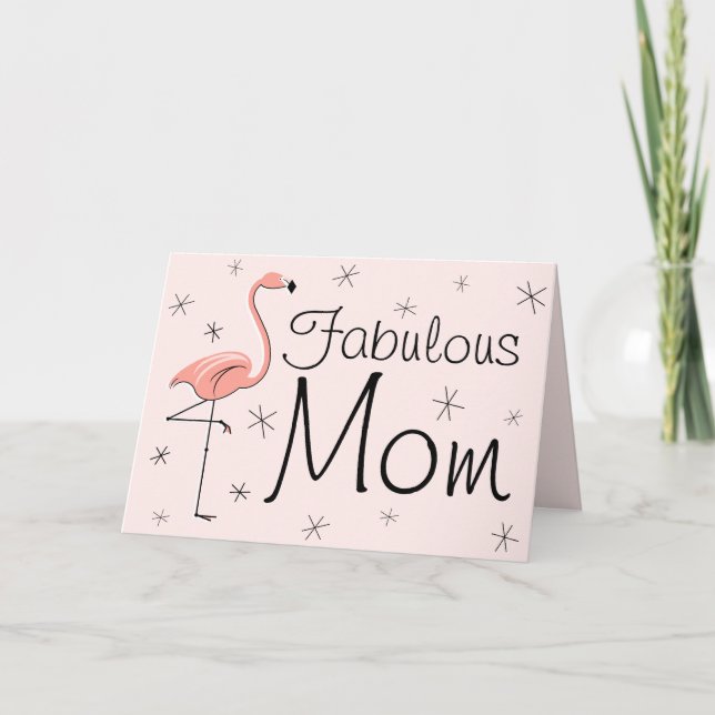 Flamant rose Pink Fabulous Maman! carte de jour de (Devant)