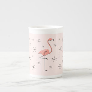 Flamant rose Pink os china mug