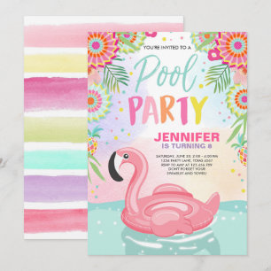 Flamant rose Pool Invitation à la fête Flotte de l