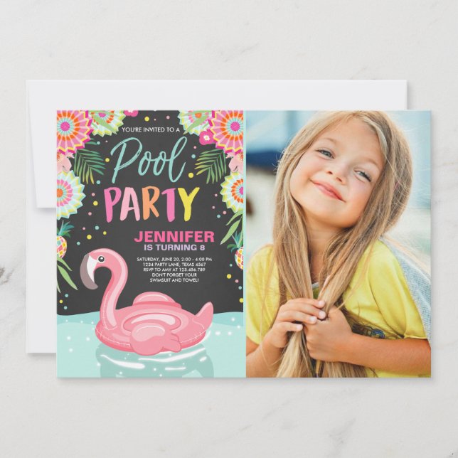 Flamant rose Pool Invitation à la fête Flotte de l (Devant)
