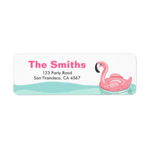 Flamant rose Pool Partie Adresse de retour Label T