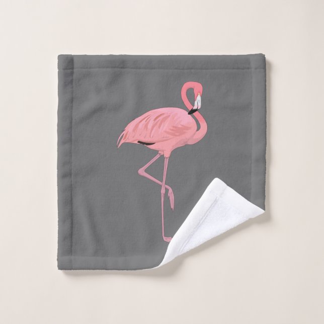 Flamant rose rose (Gant de toilette)