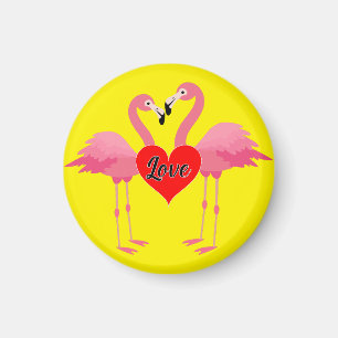 Flamant rose rose Amour Design - Aimant : Magnet c
