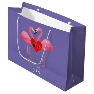 Flamant rose rose Amour Design - Sac cadeau - Gran