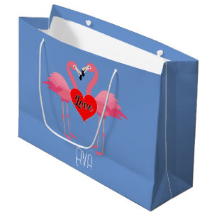Flamant rose rose Amour Design - Sac cadeau - Gran