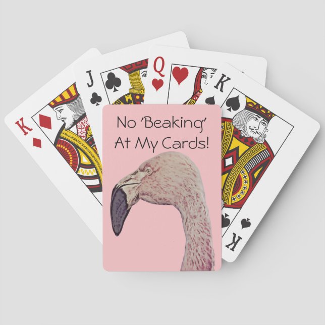Flamant rose rose amusant jeu de cartes (dos)