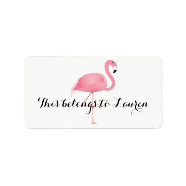 Flamant rose rose appartient au Étiquette (Devant)