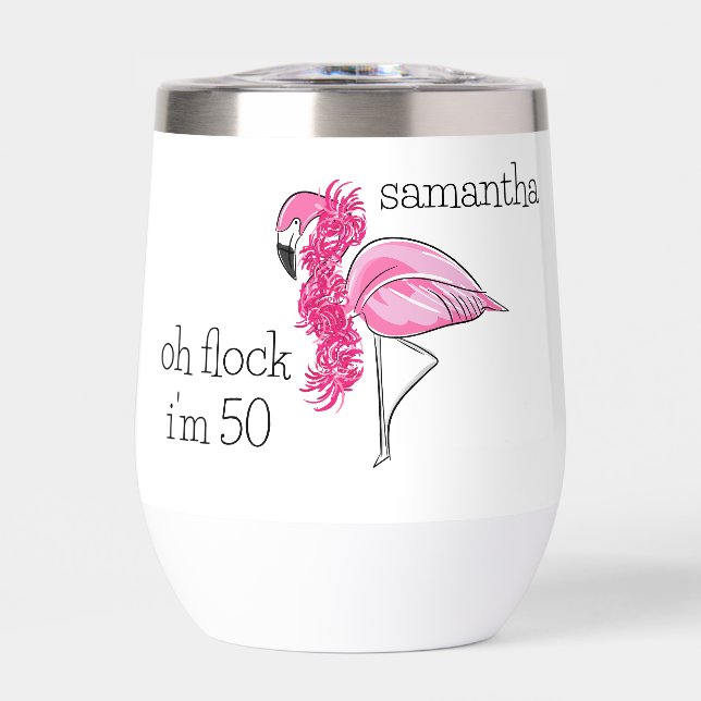 Flamant rose rose Boa Oh Flock I'm 50 Anniversaire (Avant)