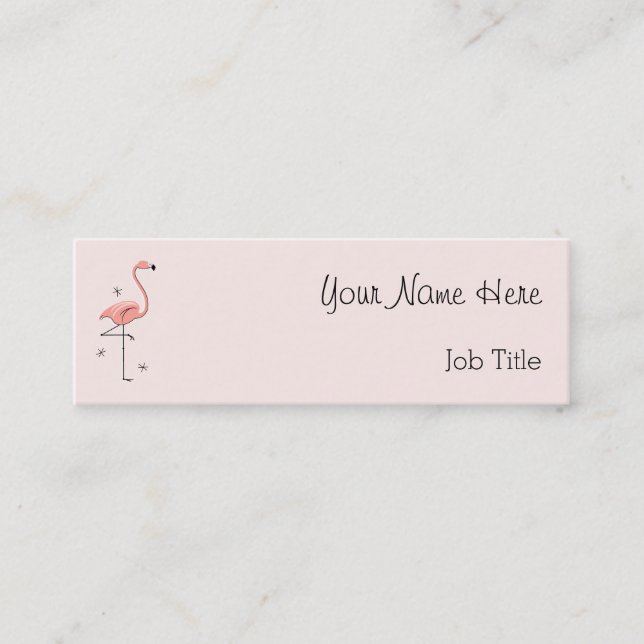 Flamant rose rose carte de visite côté texte maigr (Devant)