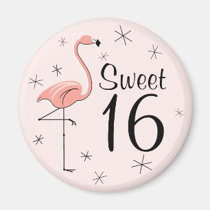 Flamant rose rose doux 16 aimant
