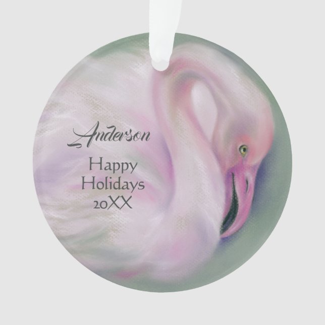 Flamant rose rose doux Pastel Vacances personnalis (devant)
