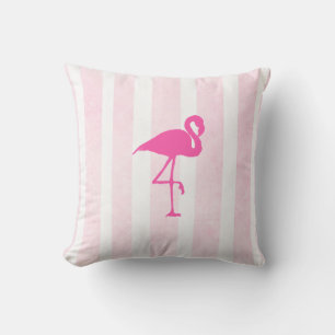Flamant rose rose et bleu Coussin tropical