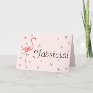 Flamant rose Rose Fabulous! carte de voeux