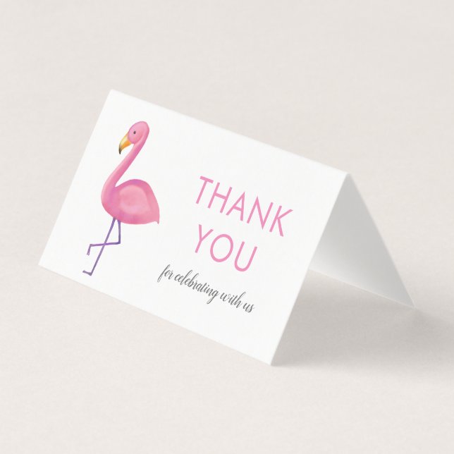 Flamant rose rose Merci Baby shower moderne (Front)
