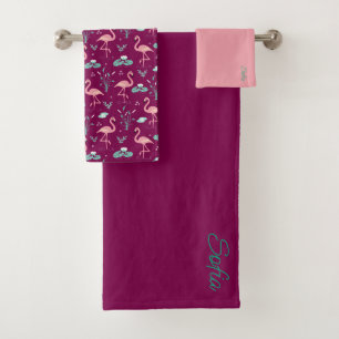 Flamant rose rose mignon rouge motif turquoise