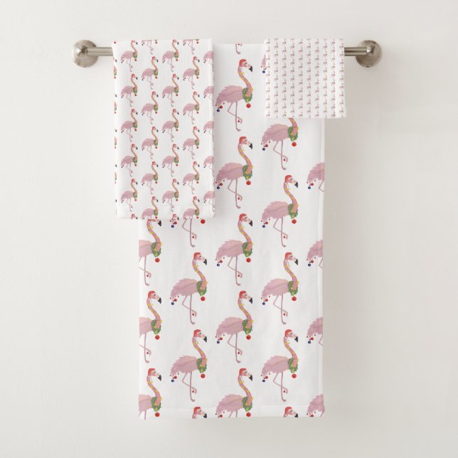 Flamant rose rose Noël (En situation)