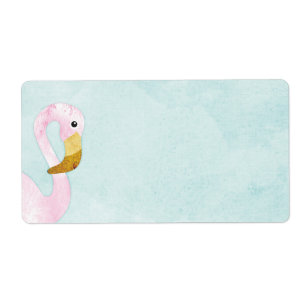 Flamant rose rose solo d'aquarelle sur la plage