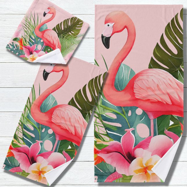 Flamant rose rose tropical Floral (Créateur téléchargé)