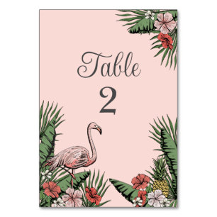 Flamant rose rose tropical Luau Cartes Numéro de t