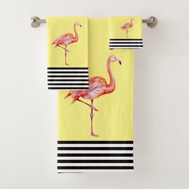 Flamant rose rose Tropical Turquoise noir blanc am (En situation)