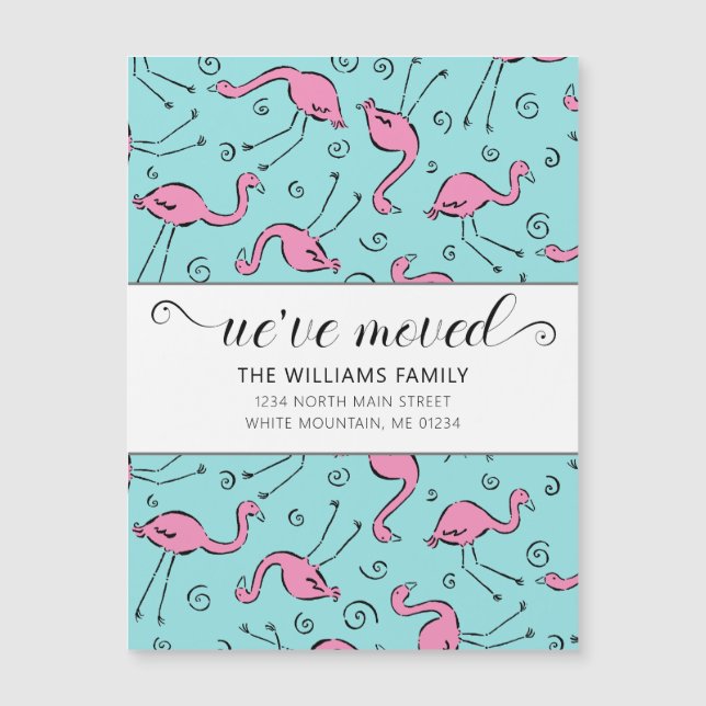 Flamant rose rose tropicale sur Faire-part Aqua Mo (Devant)