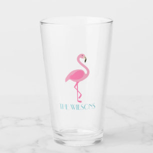 Flamant rose rose Tumbler en verre personnalisé