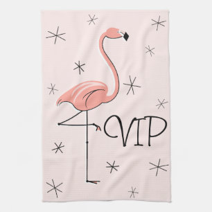 Flamant rose rose VIP serviette de cuisine