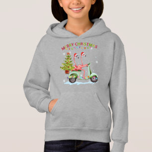 Flamant rose Santa Hat Noël Light Motobike Noël
