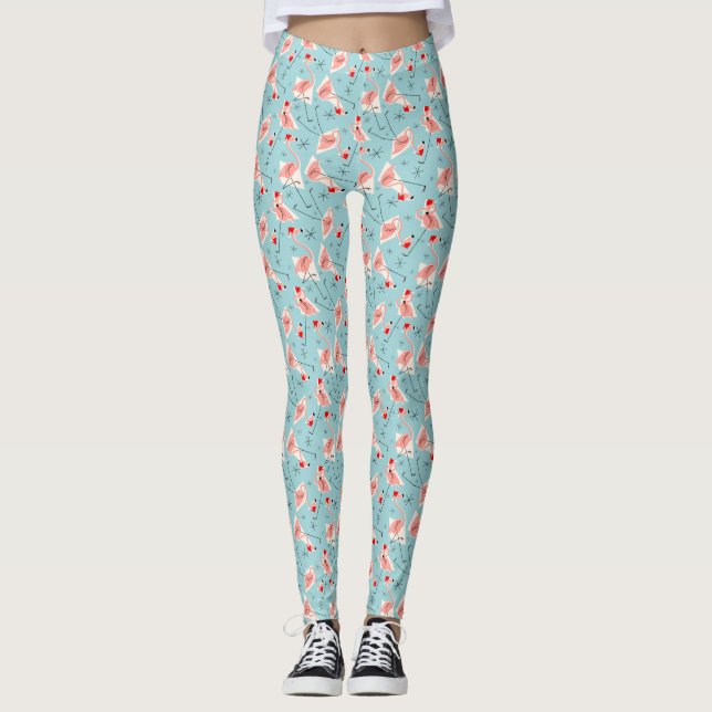 Flamant rose Santas Blue Multi leggings (Devant)