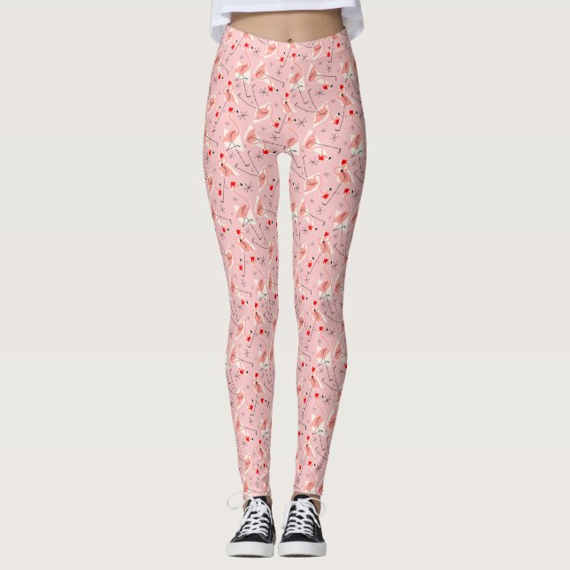 Flamant rose Santas Pink Multi leggings (Devant)