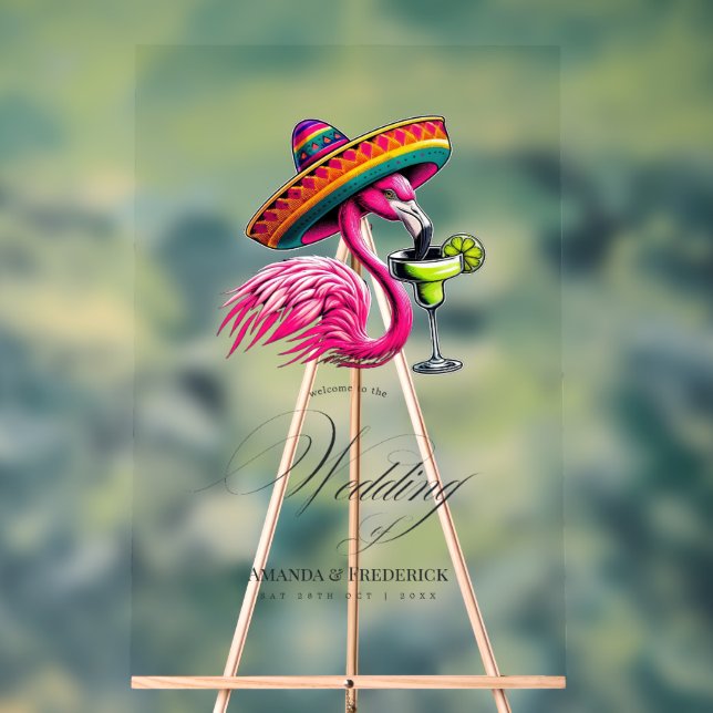 Flamant rose Sombrero et Margarita Fiesta Bienvenu (Neutre)