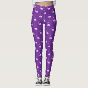 Flamant rose tendance Leggings rose et violet