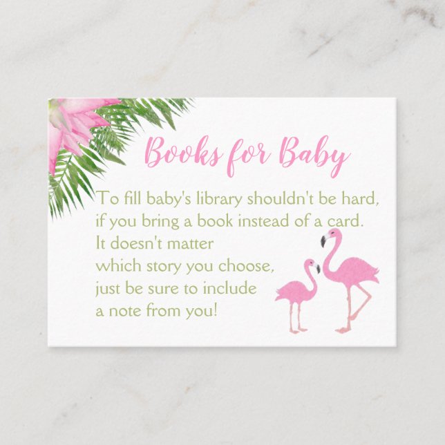 Flamant rose Tropical Baby shower Demande de carte (Devant)