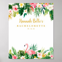Flamant rose tropical Bachelorette Affiche de bien